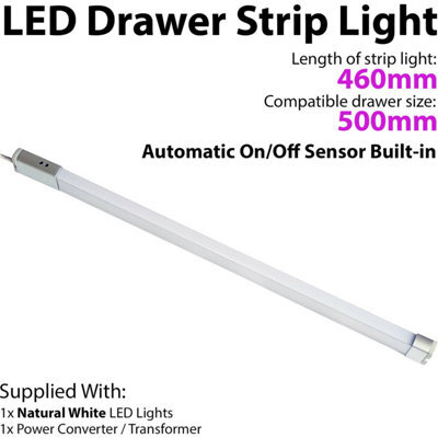 500mm Led Drawer Strip Light With Pir Sensor For Kitchen Cupboards And Drawers - image 1