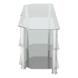 "Avf Classic 1.14M Glass Corner Tv Stand With Cable Management For Tvs Up To 55"" - Clear & Chrome" - thumbnail 8