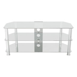 "Avf Classic 1.14M Glass Corner Tv Stand With Cable Management For Tvs Up To 55"" - Clear & Chrome" - thumbnail 9