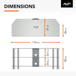 "Avf Classic 1.14M Glass Corner Tv Stand With Cable Management For Tvs Up To 55"" - Clear & Chrome" - thumbnail 6