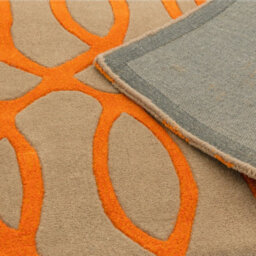Orange Wool Luxurious Modern Easy To Clean Handmade Abstract Rug For Bedroom Dining Room And Living Room -120Cm X 170Cm - thumbnail 5