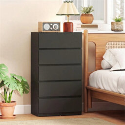 Bedroom Chest Of Drawers, 5 Drawers Dresser, Drawer Unit, Black - thumbnail 6