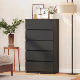 Bedroom Chest Of Drawers, 5 Drawers Dresser, Drawer Unit, Black - thumbnail 3