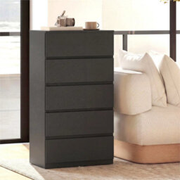 Bedroom Chest Of Drawers, 5 Drawers Dresser, Drawer Unit, Black - thumbnail 5