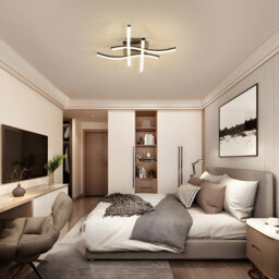 Pheashine Sleek Led Ceiling Light Black 45X45X8Cm Stepless Dimming Remote 3000-6500K - thumbnail 8