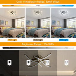Pheashine Sleek Led Ceiling Light Black 45X45X8Cm Stepless Dimming Remote 3000-6500K - thumbnail 3