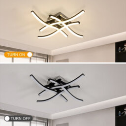 Pheashine Sleek Led Ceiling Light Black 45X45X8Cm Stepless Dimming Remote 3000-6500K - thumbnail 5