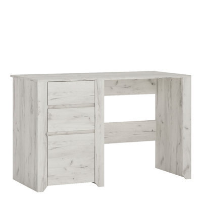 Furniture To Go Angel 3 Drawer Desk In White Craft Oak - image 1