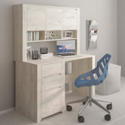 Furniture To Go Angel 3 Drawer Desk In White Craft Oak - thumbnail 5