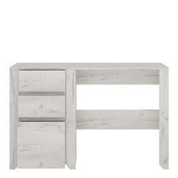 Furniture To Go Angel 3 Drawer Desk In White Craft Oak - thumbnail 3