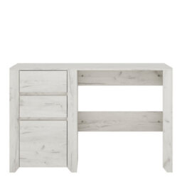 Furniture To Go Angel 3 Drawer Desk In White Craft Oak - thumbnail 2