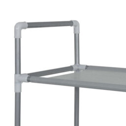 Berkfield Shoe Rack With 10 Shelves Metal And Non-Woven Fabric Silver - thumbnail 4