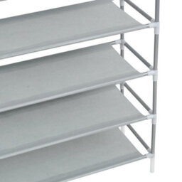 Berkfield Shoe Rack With 10 Shelves Metal And Non-Woven Fabric Silver - thumbnail 5