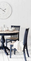 Statement Furniture Florence Highback Wooden Seat Chairs Set Of 2 - Navy Blue - thumbnail 2