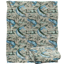 Jq Licensing Jl-Jp-Jq Silky Tiki Flower Fishing Supersoft Blanket Grey (One Size) - thumbnail 2