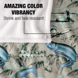 Jq Licensing Jl-Jp-Jq Silky Tiki Flower Fishing Supersoft Blanket Grey (One Size) - thumbnail 4