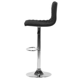 Wyld And Coco Set Of 2 Quilted Black Fabric Bar Stools With Gas Lift, Swivel And Footrest - Pair - thumbnail 6