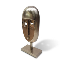 Abstract Mask Aluminium Sculpture Ornament And Home Accessory In Bronze Silver 40Cm Height - thumbnail 2