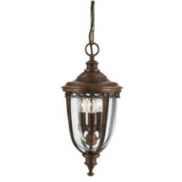 Luminosa Lighting Elstead English Bridle 3 Light Medium Outdoor Ceiling Chain Lantern British Bronze, E14