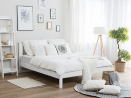 Beliani Bed Pine Wood Tannay 140 X 200 Cm (Eu Double) White - thumbnail 2