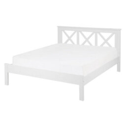 Beliani Bed Pine Wood Tannay 140 X 200 Cm (Eu Double) White - thumbnail 1