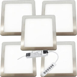 5-Pack Brushed Nickel Ultra-Slim Led Under Cabinet Kitchen Lighting Kit With Driver - Warm White Glow - thumbnail 1