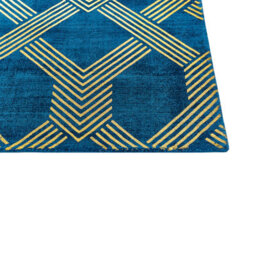 Beliani Rug Vekse Blue 140 X 200 Cm Viscose - thumbnail 4