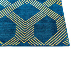 Beliani Rug Vekse Blue 140 X 200 Cm Viscose - thumbnail 1