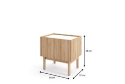 Arte Stylish Boho Cabinet H480mm W500mm D370mm - Oak Riviera & White Marble Finish For Compact Storage - thumbnail 2