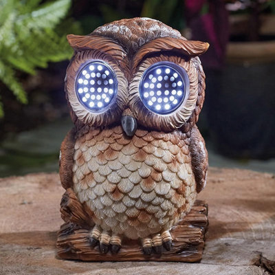 Storm Trading Group 2 X Blinking Solar Owl Garden Statue 18.5Cm Wildlife Led Outdoor Ornament - image 1