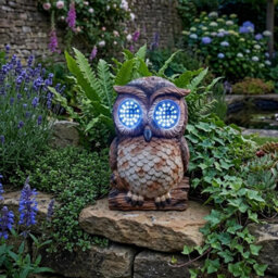 Storm Trading Group 2 X Blinking Solar Owl Garden Statue 18.5Cm Wildlife Led Outdoor Ornament - thumbnail 3