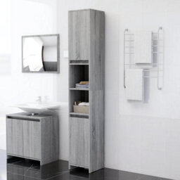 Vidaxl Bathroom Cabinet Grey Sonoma 30X30X183.5 Cm Engineered Wood