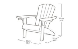 Keter Alpine Adirondack Chair Seat Sun Lounger Garden Old Pink - thumbnail 5