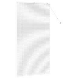 Berkfield Window Blind With Curtains Manual White Aluminium - thumbnail 5