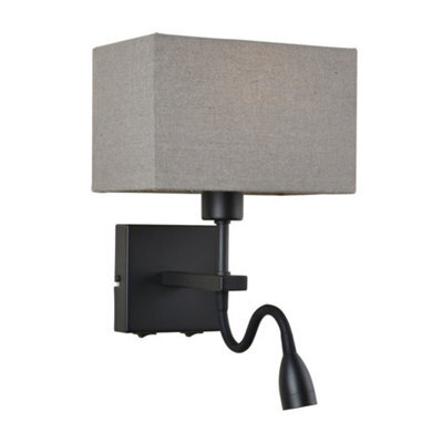 Luminosa Lighting Luminosa Modern Led Bedside Lamp Black Matt, Warm White 3000K 350Lm