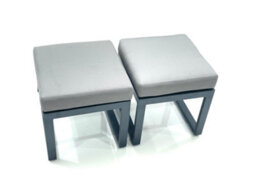 Fimous 11 Seater Outdoor Aluminum Garden Furniture Set Corner Sofa 2 Small Footstools Rising Lifting Dining Table Sets Dark Grey - thumbnail 9
