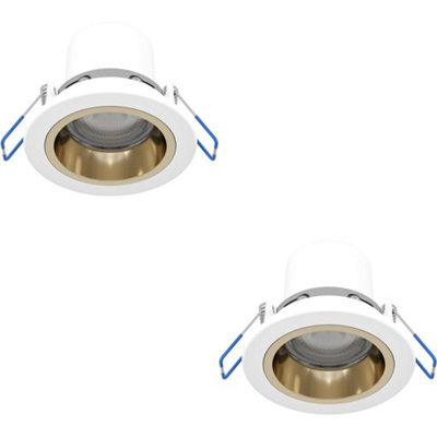 Loops 2 Pack Elegant Modern White And Gold Indoor Ceiling Spotlight For Stylish Homes - image 1