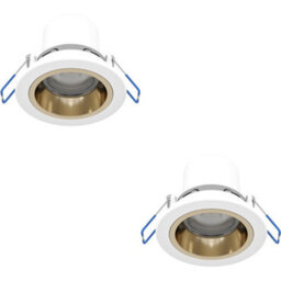 Loops 2 Pack Elegant Modern White And Gold Indoor Ceiling Spotlight For Stylish Homes - thumbnail 1