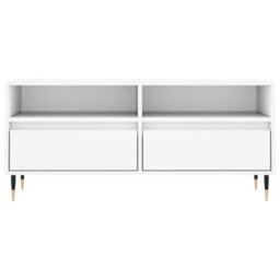Berkfield Sturdy Tv Cabinet White 100X34.5X44.5 Cm Engineered Wood - thumbnail 5