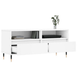 Berkfield Sturdy Tv Cabinet White 100X34.5X44.5 Cm Engineered Wood - thumbnail 4