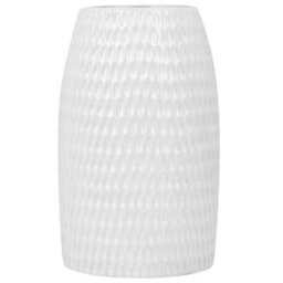 Beliani Decorative Vase Linzi Stoneware 25 Cm White - thumbnail 1