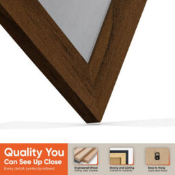 "16X16"" Walnut Modern Vinyl Record Frame With Mid Grey Mount For 12 Inch Lp Disc - Ak Frames" - thumbnail 3
