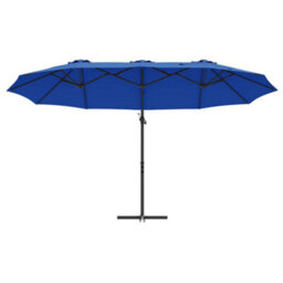 Berkfield Garden Cantilever Parasol Azure Blue Powder-Coated Steel - thumbnail 5