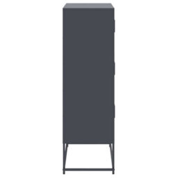 Berkfield Sideboard Anthracite 68.5X38.5X123.5 Cm Steel - thumbnail 7