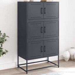 Berkfield Sideboard Anthracite 68.5X38.5X123.5 Cm Steel - thumbnail 1