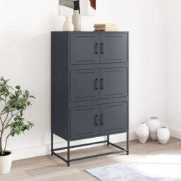 Berkfield Sideboard Anthracite 68.5X38.5X123.5 Cm Steel - thumbnail 3