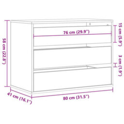 Vidaxl Corner Chest Of Drawers Sonoma Oak 80X41X58 Cm Engineered Wood - thumbnail 3