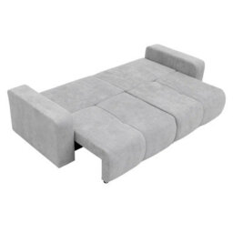 Furyn 3 Seater Sofa Bed With 2 Bedding Storage Compartments 135 X 202Cm Sleep Area Freestanding Upholstered Back Grey - thumbnail 3