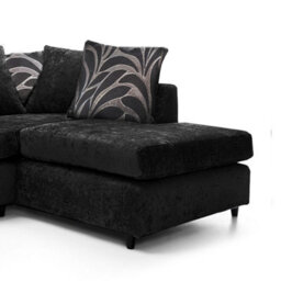 Furnishings For Less UK Zina Black Chenille L Shaped 3 To 4 Seater Corner Sofa Scatter Back - Right Hand Facing - thumbnail 4