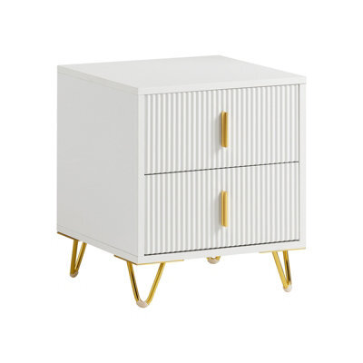 Sobuy Fbt115-W, Bedside Table Bedside Cabinet Nightstand With 2 Drawers, Side Table Chest Of Drawers For Bedroom, White - image 1